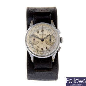 LEONIDAS - a gentleman's nickel plated chronograph wrist watch.