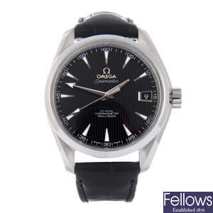 OMEGA - a gentleman's stainless steel Seamaster Aqua Terra Co-Axial wrist watch.