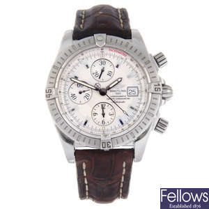 BREITLING - a gentleman's stainless steel Chronomat Evolution chronograph wrist watch.