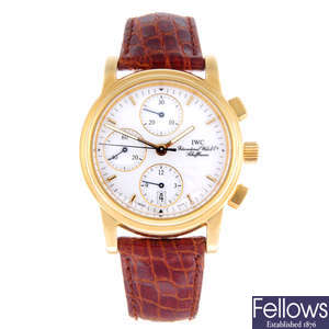 IWC - a gentleman's 18ct yellow gold Portofino chronograph wrist watch.