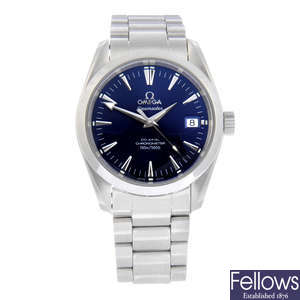 OMEGA - a gentleman's stainless steel Seamaster Aqua Terra 150M Co-Axial bracelet watch.