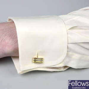 A pair of 18ct gold 'Trinity' cufflinks, by Cartier.