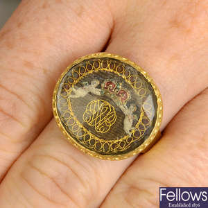 An early 18th century gold Memento Mori ring.