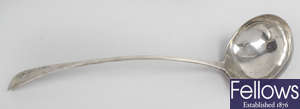 A George III Scottish silver soup ladle. 