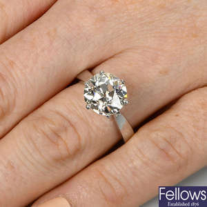 An 18ct gold old-cut diamond single-stone ring.