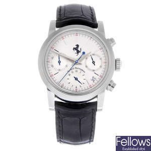 GIRARD PERREGAUX - a gentleman's stainless steel Ferrari chronograph wrist watch.