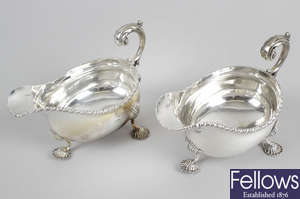 A pair of early Edwardian silver sauce boats.