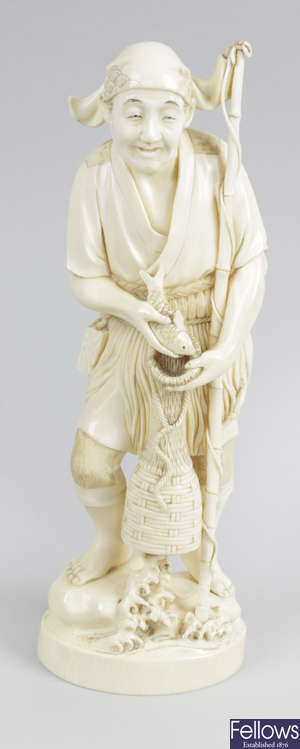 A 19th century carved ivory okimono.