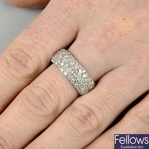 An 18ct gold pave-set diamond full eternity ring.