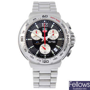 TAG HEUER - a gentleman's stainless steel Formula 1 Indy 500 chronograph bracelet watch.