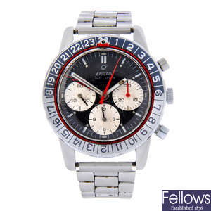 ENICAR - a gentleman's stainless steel Sherpa Jet-Graph chronograph bracelet watch.
