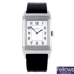 JAEGER-LECOULTRE - a gentleman's stainless steel Grande Reverso Ultra Thin wrist watch.