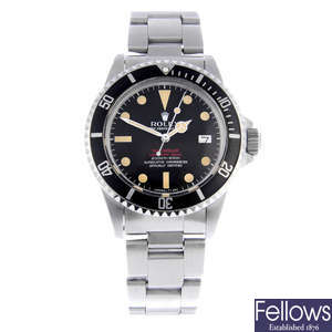 ROLEX - a gentleman's stainless steel Oyster Perpetual Date Sea-Dweller 'Double Red' Mark II bracelet watch.