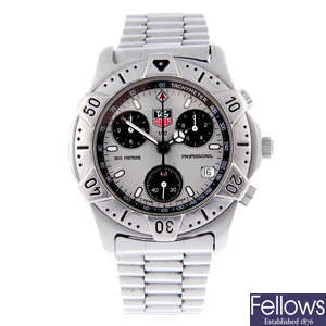TAG HEUER - a gentleman's stainless steel 2000 Series chronograph bracelet watch
