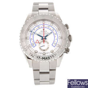 ROLEX - a gentleman's 18ct white gold Yacht-Master II chronograph bracelet watch.