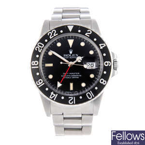 ROLEX - a gentleman's Oyster Perpetual GMT-Master bracelet watch