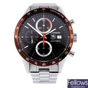 TAG HEUER - a gentleman's stainless steel Carrera chronograph bracelet watch.