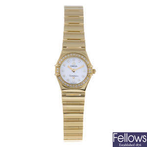 OMEGA - a lady's 18ct yellow gold Constellation My Choice bracelet watch.