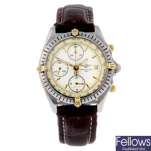 BREITLING - a gentleman's bi-metal Chronomat chronograph wrist watch.
