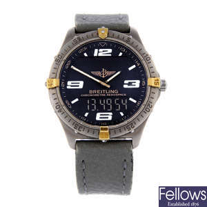 BREITLING - a gentleman's Titanium Professional Aerospace wrist watch.