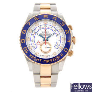 ROLEX - a gentleman's bi-metal Oyster Perpetual Yacht-Master II bracelet watch.