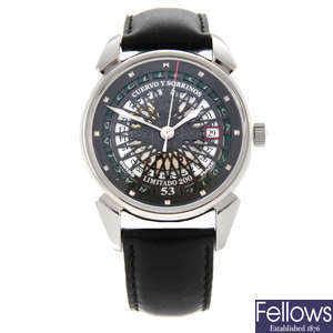 CUERVO Y SOBRINOS - a limited edition gentleman's stainless steel Historiador Racing wrist watch.