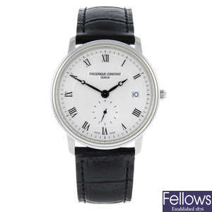 FREDERIQUE CONSTANT - a gentleman's stainless steel Slimline wrist watch.