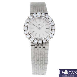 CHOPARD - a lady's white metal bracelet watch.