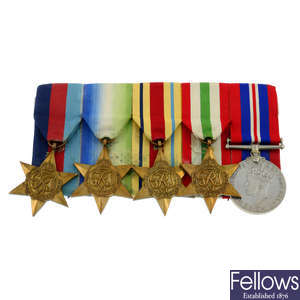 A group of five court mounted WWII medals. (5).