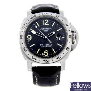 PANERAI - a stainless steel Luminor GMT wrist watch, 43mm.