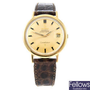 OMEGA - a gentleman's 18ct yellow gold Constellation wrist watch.