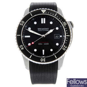 BREMONT - a gentleman's stainless steel Supermarine S500 wrist watch.