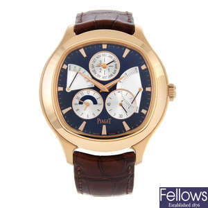 PIAGET - a limited edition gentleman's 18ct rose gold Emperador Perpetual Calendar wrist watch.