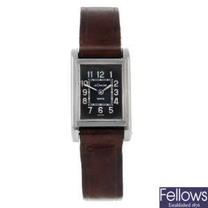 LECOULTRE - a stainless steel Duoplan wrist watch.