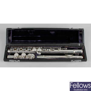 A Trevor. J. James of London flute, in fitted case.