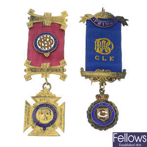 Two RAOB silver-gilt medals; together with some further school medals. (7).