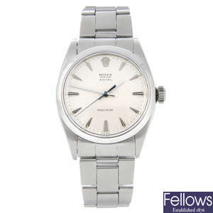 ROLEX - a gentleman's stainless steel Oyster Royal Precision bracelet watch.