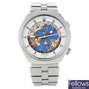 EDOX - a gentleman's stainless steel Geoscope bracelet watch.