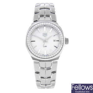 CURRENT MODEL: TAG HEUER - a lady's stainless steel Link bracelet watch.