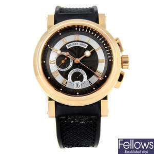 BREGUET - a gentleman's 18ct yellow gold Marine chronograph wrist watch.