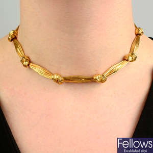 A 1970s 18ct gold knotted necklace, by Kutchinsky.