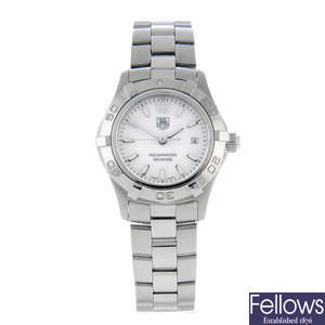 TAG HEUER - a lady's stainless steel Aquaracer bracelet watch.