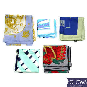 Five designer scarves including Burberry & Emilio Pucci.