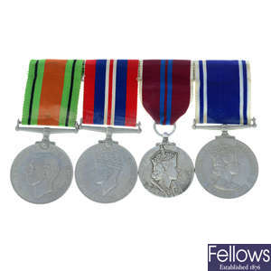 A group of four comprising WWII Defence and War Medals. (4).