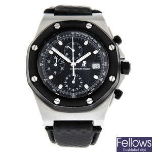 AUDEMARS PIGUET - a bi-material Royal Oak Offshore chronograph wrist watch, 45x49mm.