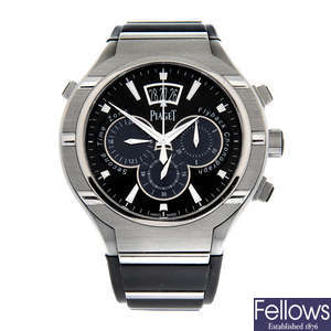 PIAGET - a bi-metal Polo FortyFive Flyback chronograph wrist watch, 45mm.
