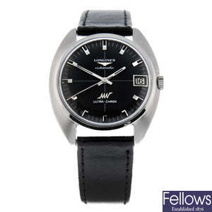 LONGINES - a stainless steel Ultra-Chron wrist watch, 35mm.