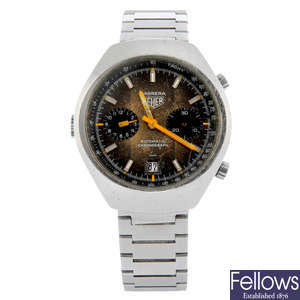 HEUER - a stainless steel Carrera chronograph bracelet watch, 38mm.