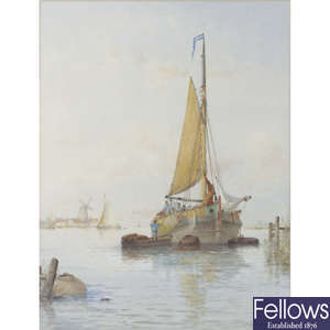 G.S Walters (1838 - 1924), "On This Zuider Zee", watercolour painting