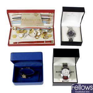 A group of assorted boxed watches, to include examples by Tissot and an example by Raymond Weil. Approximately 45.